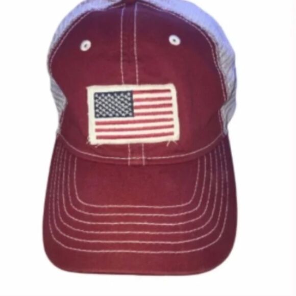 USA American Flag Red Baseball Trucker Hat - Picture 1 of 7